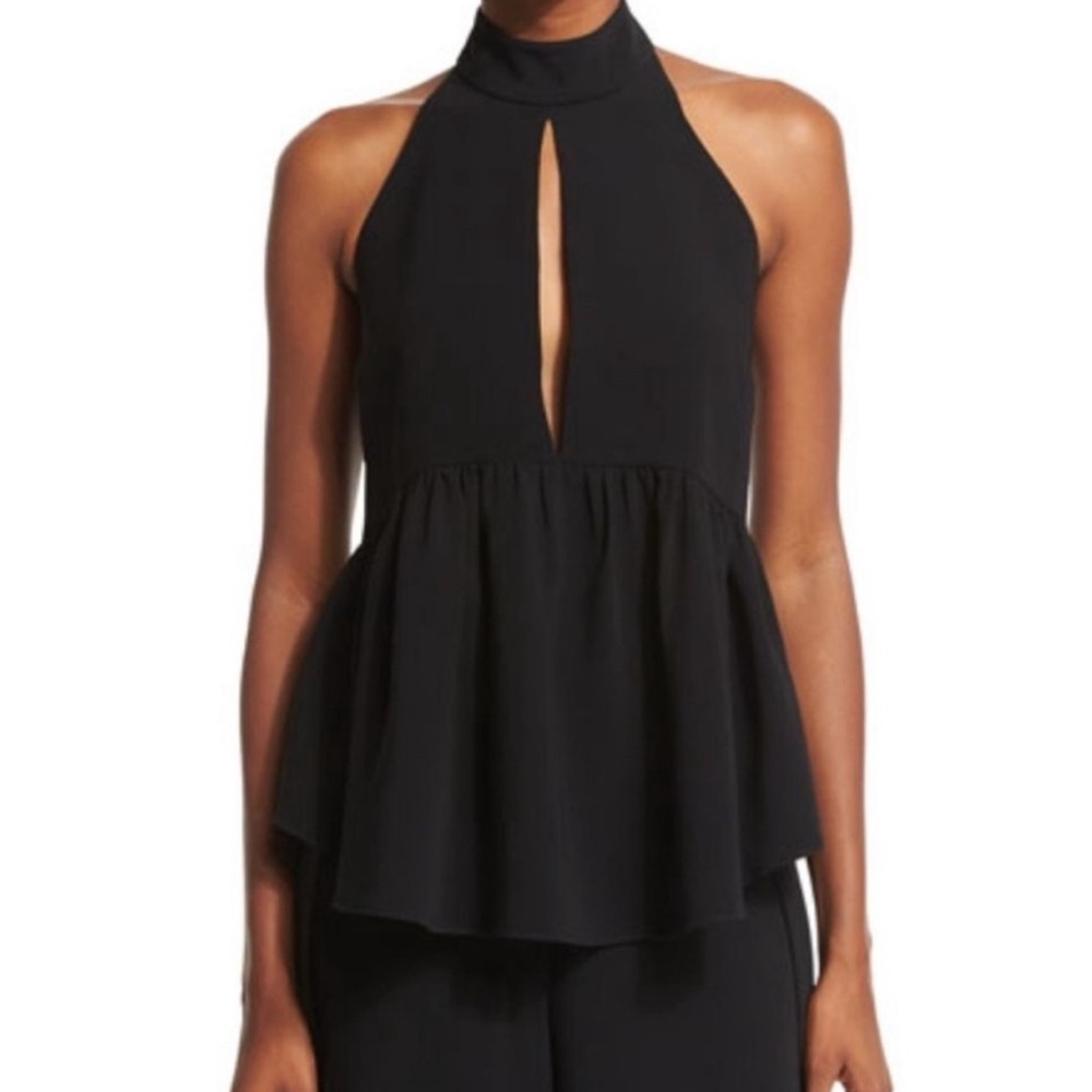 Elizabeth and James Black Keyhole Halter Blouse